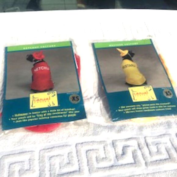 Doggie Halloween Costume Size: Extra Small "Ketchup" & "Mustard" Casual Canines - Picture 1 of 8